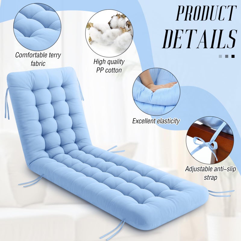 Vercraft Long Floor Cushion Large Floor Cushion with Brushed Cotton 74.8 x 27.5 x 3.15 in Jumbo Lounger Pillow for Outdoor Indoor Bay Window Meditation Yoga Reading Sleeping(1 Pc,Light Blue) - Image 4