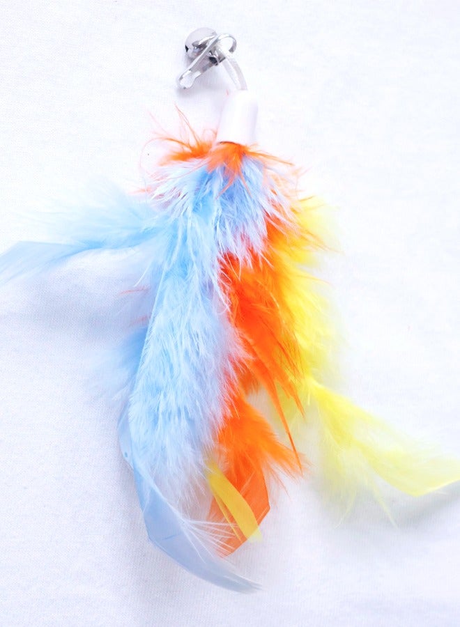 1 Piece Cat Toys Interactive Cat Wand Toys with Feather and Bell Safe Cat Teaser Catcher Stick Toy Colorful  for Cats Kittens Training Pets Exerciser（random color） - Image 3