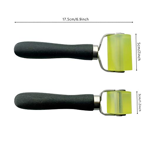 SteelFever 2pcs Car Vehicle Sound Deadener Application Rolling Car Audio Sound Deadening Wheel Roller 2" and 1.2" with Handle - Image 2