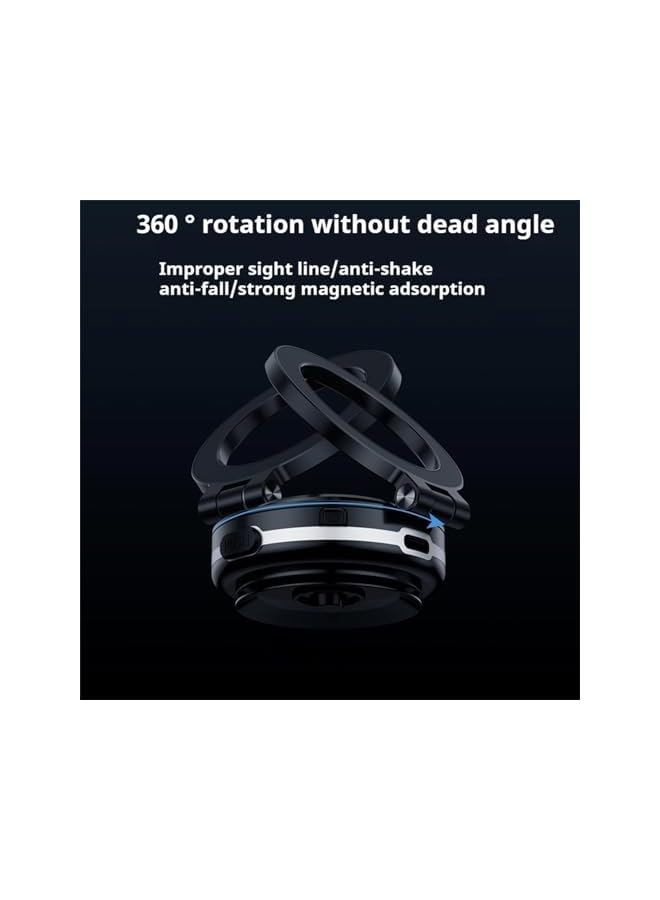 S-TOP Electric Vacuum Magnetic Car Phone Mount, 360° Rotating Magnetic Phone Holder, Strong Suction for Car Kitchen Mirro Gym Bath Shower & All Smooth Surface, Compatible with iPhone & Android (Silver) - Image 2