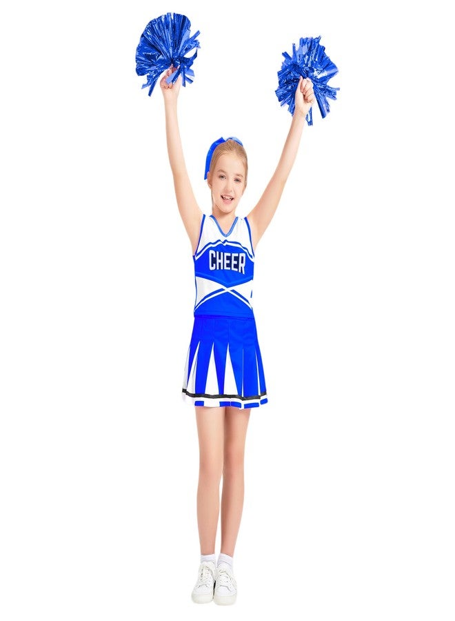 Danzcue Cheerleader Costume for Girls, Cheerleader Outfit for Girls, Blue, Large - Image 4