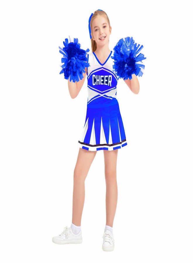 Danzcue Cheerleader Costume for Girls, Cheerleader Outfit for Girls, Blue, Large - Image 3
