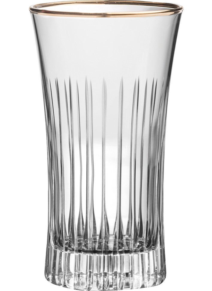 KCD - Lavita Platinum Cut Hand Decorated Gilded 6 Piece Patterned Water and Soft Drink Glass Set - Image 1