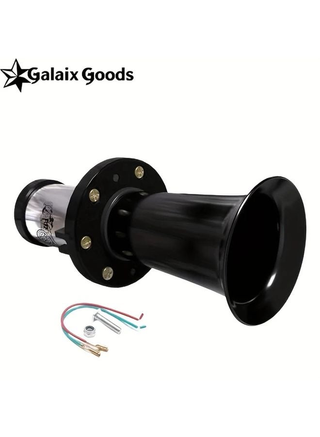 Vintage Car Horn 12V 110dB OOGA Ahooga Black Silver Zinc Alloy Universal Fit - Image 1