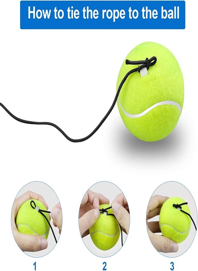 FALONG Tennis Ball Singles Training Practice Balls Back Base Trainer Tools and Tennis Training Sport Tennis Trainer Set, Trainer Baseboard with 1 Rebound Ball, Tennis Trainer Rebound Ball with Rope - Image 3