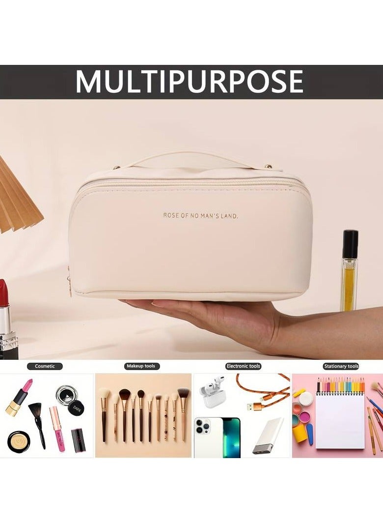 1pc PU Leather Multifunctional Storage Makeup Bag