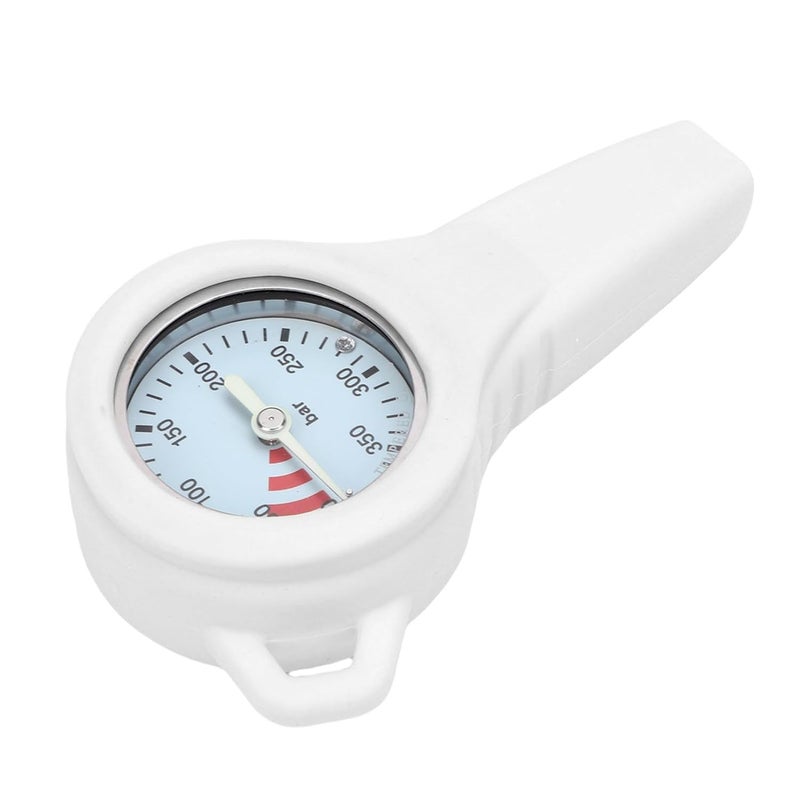 RiToEasysports Metal Dive Pressure Meter, Luminous Steel Copper BCD Style Underwater Diving Pressure Meter with Accurate Residuum Core, for Scuba Divers (White) - Image 1