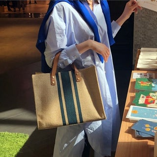 Korean Womens Stripe Tote Briefcase Large Canvas BagNavy Blue Stripe Upgraded Zipper Navy Blue Stripe Upgraded Zipper - pzsku/Z643D7FF765176628353AZ/45/1746209562/252fec44-e38e-42ec-9788-43364a37f4ac