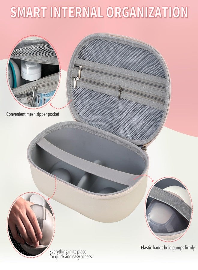 Piszvbej Wearable Breast Pump Bag, Carrying Case Compatible with Eufy Breast Pump, Portable Hard Shell Storage Bag with Zipper, Mesh Pocket and Elastic Strap, Holds 2 Pumps and Accessories, Ideal for Travel - Image 3