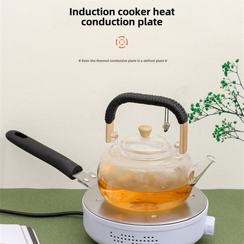 New Induction Cooker Heat Conduction Plate Sensor Plate Glass Ceramic Utensils Universal Magnetic Pad Removable Handle Heat Conduction Plate(20 solid wood handle thermal board) - Image 4