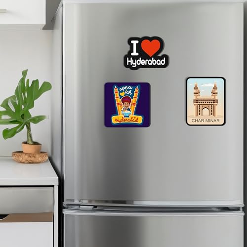 Giftplease Hyderabad City Fridge Magnets- Set of 3 | Travel Souvenir | Refrigerator Magnet | Gifts | Decorative Items for Kitchen Fridge Magnets Set | Multicolor (FM_65) - Image 2