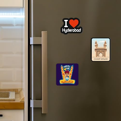 Giftplease Hyderabad City Fridge Magnets- Set of 3 | Travel Souvenir | Refrigerator Magnet | Gifts | Decorative Items for Kitchen Fridge Magnets Set | Multicolor (FM_65) - Image 3