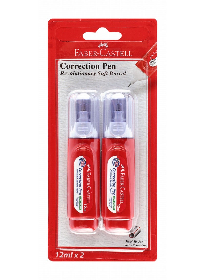 FABER-CASTELL 2-Piece Correction Pen 12ml Content Per Tube - Image 1