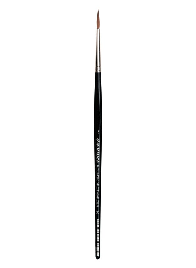 da Vinci Watercolor Series 36 Paint Brush, Round Russian Red Sable with Black Handle, Size 5 - Image 1