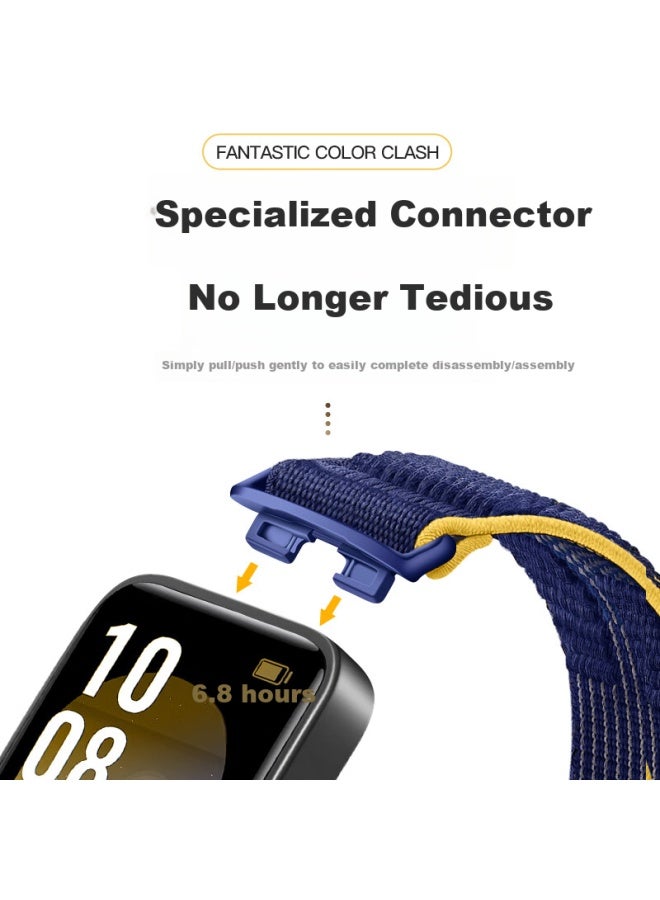 Bing Hong Binghong Compatible With Huawei Band 10 Strap, Braided Huawei Band 9 Strap For Women, Huawei Band 8 Strap, Nylon Summer Magic Tape 8/9/10 Nfc Band - Milk White - Image 3