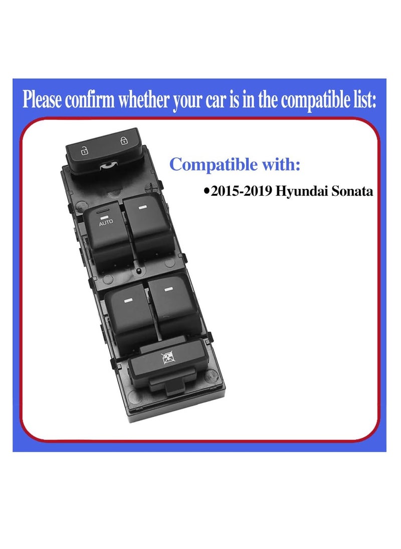 Generic - Window Switch for Hyundai for Sonata 2015 2016 2017 2018 2019 93570-C1000 LHD Electric Window Control Switch Button Power Window Master Control Switch Button - Image 1