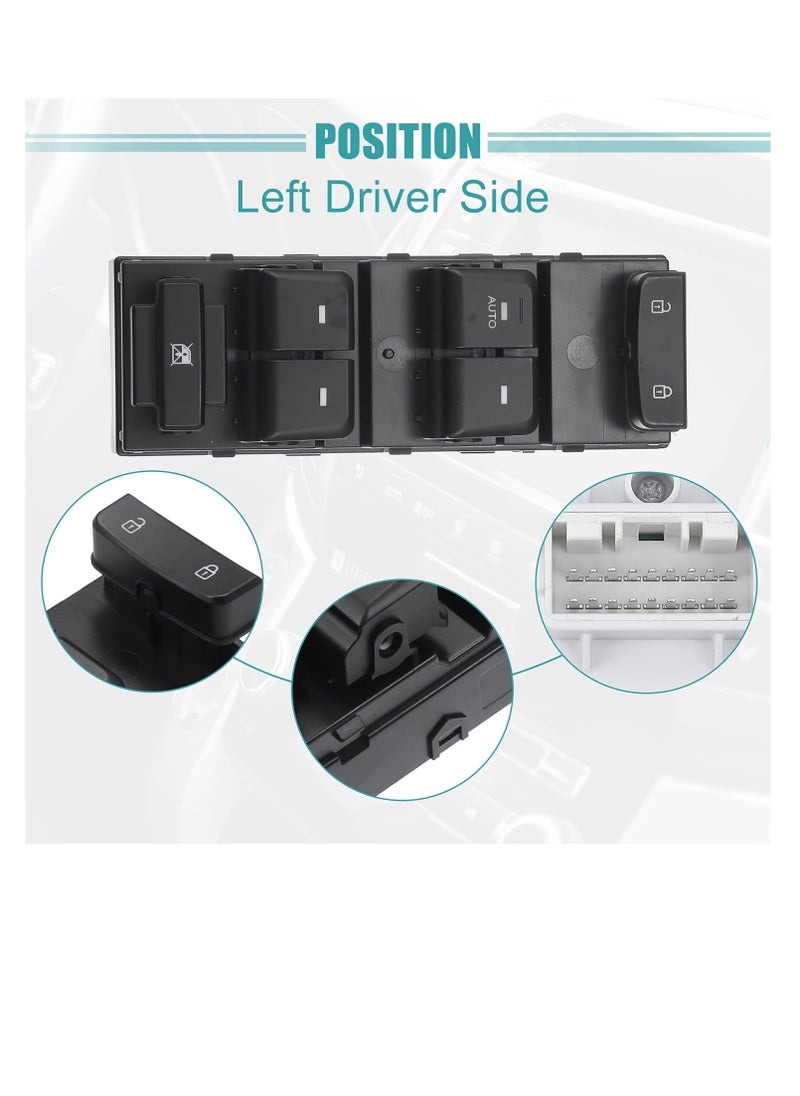 Generic - Window Switch for Hyundai for Sonata 2015 2016 2017 2018 2019 93570-C1000 LHD Electric Window Control Switch Button Power Window Master Control Switch Button - Image 1