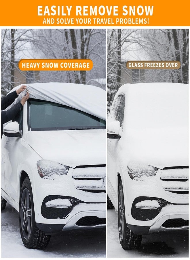 KDSPAROS Half Car Cover for Windshield Ice & Snow - Windshield Snow Cover with Hail Protector, All-Weather Car Cover Fit for Cars & SUVs with Reflective Straps (Sedan) - Image 5
