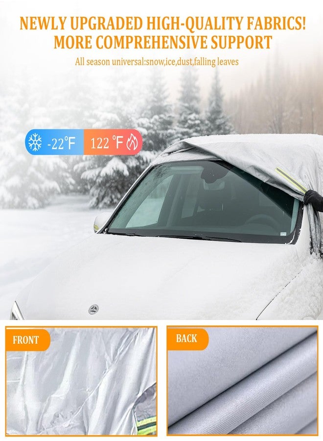 KDSPAROS Half Car Cover for Windshield Ice & Snow - Windshield Snow Cover with Hail Protector, All-Weather Car Cover Fit for Cars & SUVs with Reflective Straps (Sedan) - Image 4
