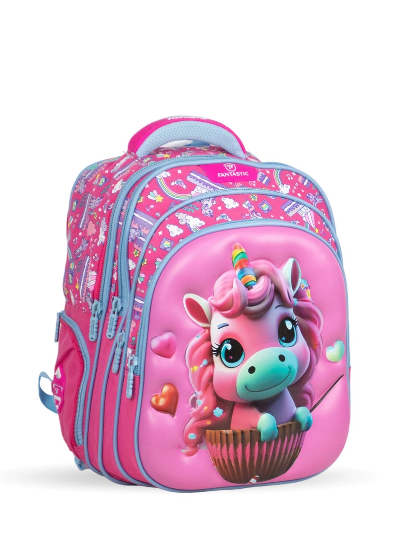 Fantastic QY005 Fantastic School Backpack, 40cm, Multi-pocket, 3D Cartoon Designs, Assorted Set - Image 1