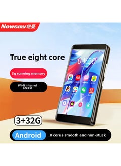 A6 Android Student Small Walkman MP4MP5 Full Screen Bluetooth Edition Smart Mp6 Video Player Internet Access-Body Color:Black-Memory Capacity:Host +64gb