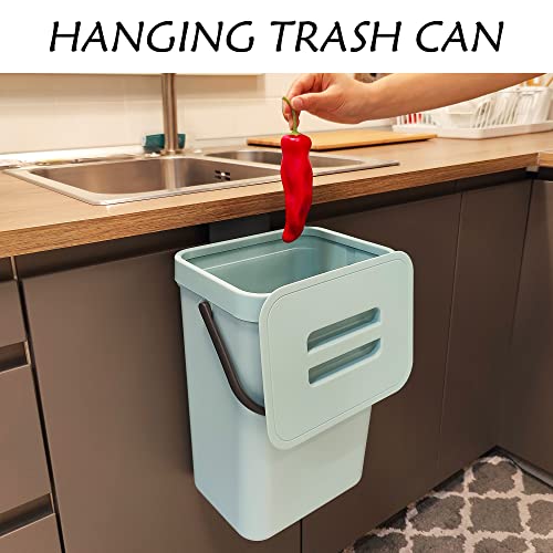 stonespace Compost Bin Kitchen, Under Sink Compost Bin Indoor Sealed, 3.2 Gallon/12L Compost Bucket for Kitchen, Wall Mounted Trash Can，Small Trash Can with Lid，1 Pack Blue - Image 3