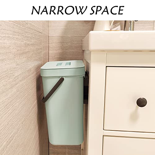 stonespace Compost Bin Kitchen, Under Sink Compost Bin Indoor Sealed, 3.2 Gallon/12L Compost Bucket for Kitchen, Wall Mounted Trash Can，Small Trash Can with Lid，1 Pack Blue - Image 4