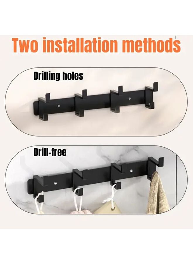 4 خطاف رف معاطف وقبعات أسود مثبت على الحائط منظف لتوفير المساحة للمدخل - Image 5