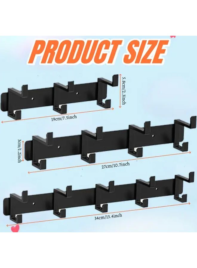 4 خطاف رف معاطف وقبعات أسود مثبت على الحائط منظف لتوفير المساحة للمدخل - Image 4