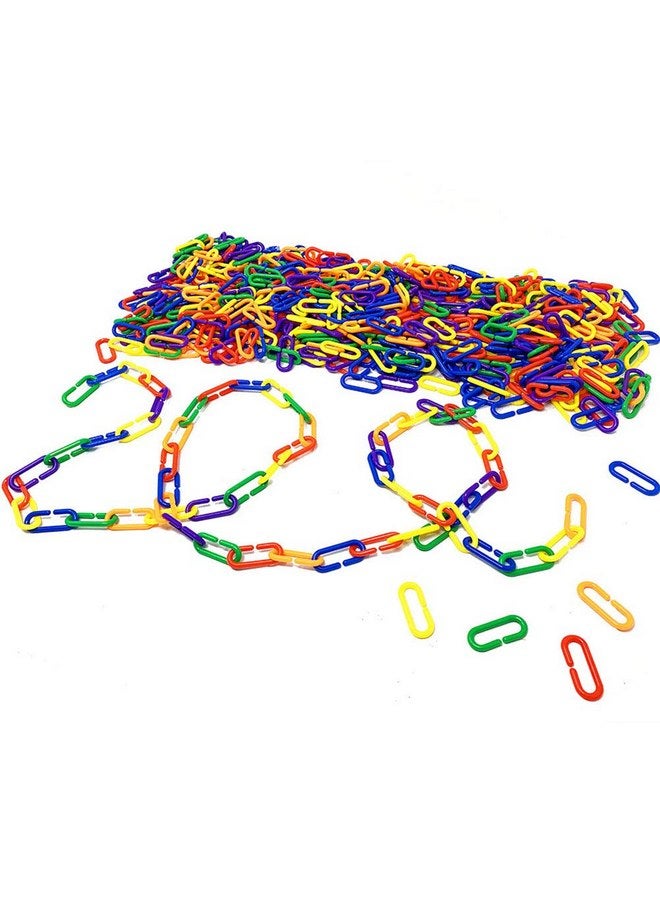 JIALEEY 600 Piece Plastic C-Clips Hooks Chain Links Rainbow C-Links Children's Learning Toys Small Pet Rat Parrot Bird Toy Cage - Image 2