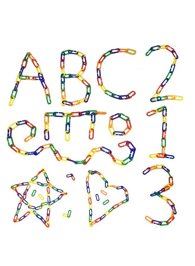 JIALEEY 600 Piece Plastic C-Clips Hooks Chain Links Rainbow C-Links Children's Learning Toys Small Pet Rat Parrot Bird Toy Cage - Image 3