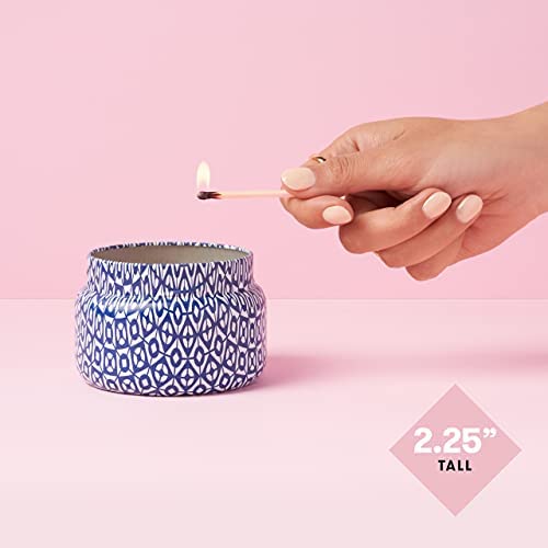 Capri Blue Volcano Printed Travel Tin Jar Candle - Luxury Candle with a Long Lasting Soy Wax Blend - Scented with Tropical & Fruity Fragrance (Blue Color, 8.5 oz) - Image 2