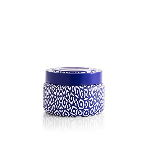 Capri Blue Volcano Printed Travel Tin Jar Candle - Luxury Candle with a Long Lasting Soy Wax Blend - Scented with Tropical & Fruity Fragrance (Blue Color, 8.5 oz) - Image 1
