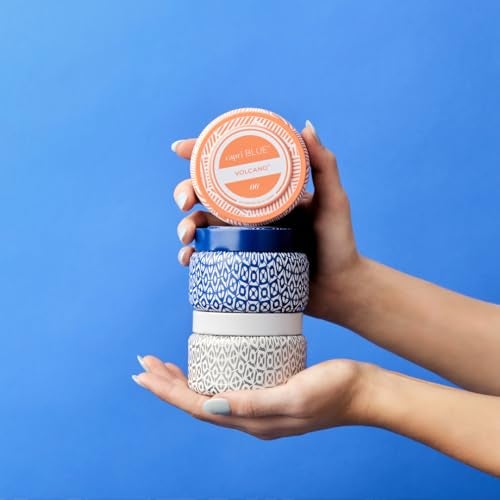 Capri Blue Volcano Printed Travel Tin Jar Candle - Luxury Candle with a Long Lasting Soy Wax Blend - Scented with Tropical & Fruity Fragrance (Blue Color, 8.5 oz) - Image 5