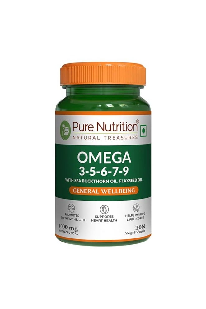 بيور نيوتريشن، أوميغا 3-5-6-7-9 نباتي | 30 كبسولة هلامية نباتية - Image 1