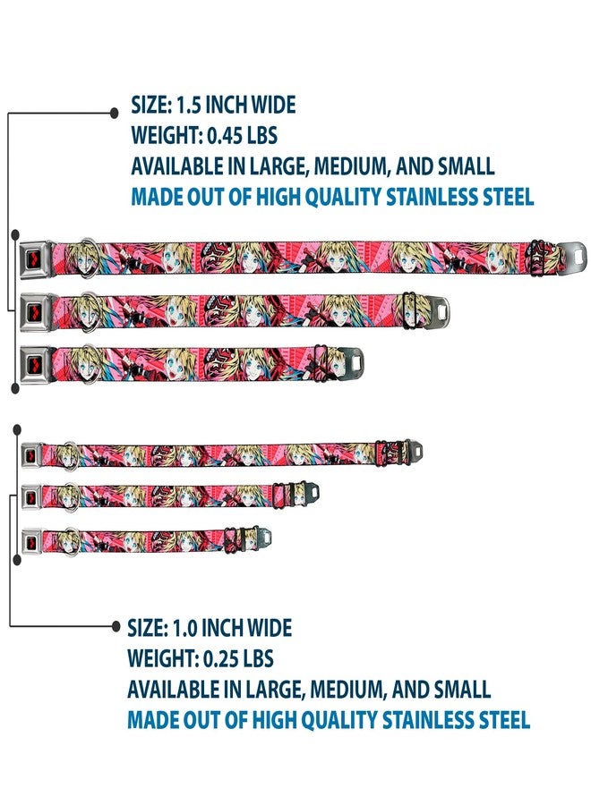 Buckle Down DC Comics Pet Collar, Dog Collar Metal Seatbelt Buckle, Harley Quinn Puddin Poses Anime Graphics Pink Red, 15 to 24 Inches 1.0 Inch Wide - Image 3