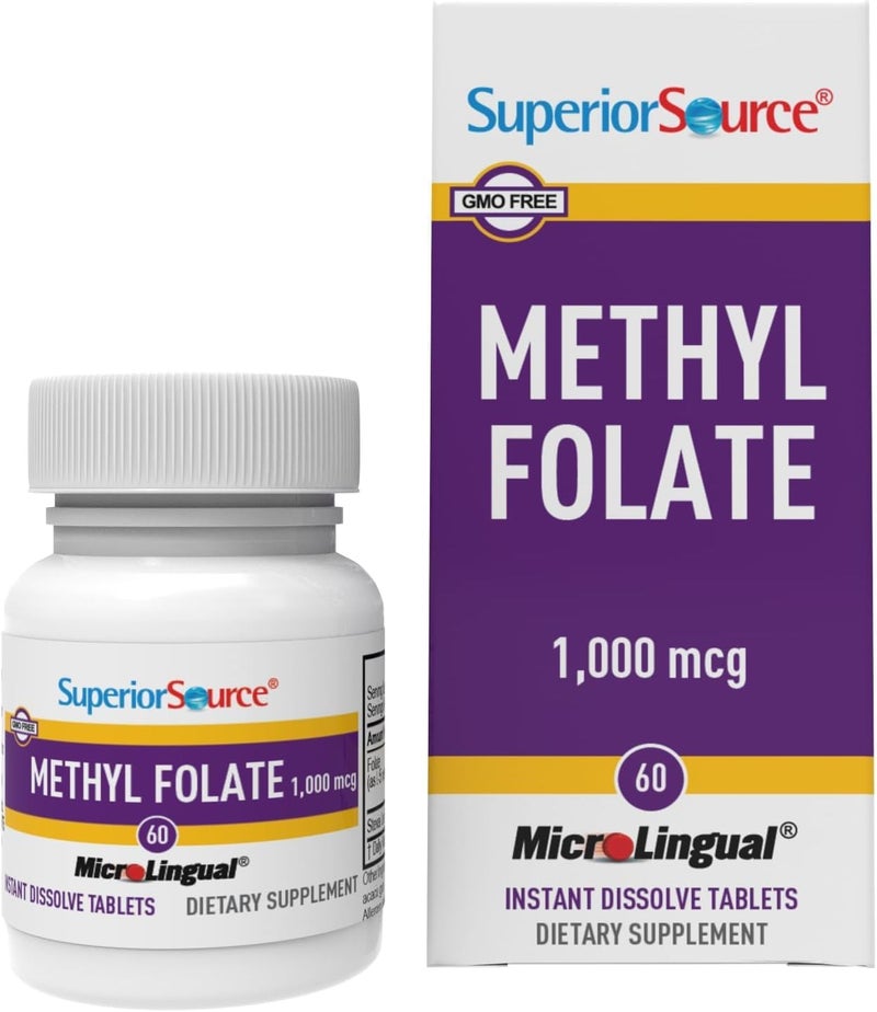 Superior Source Methyl Folate 1000 mcg Dietary Supplement for Women - Image 1