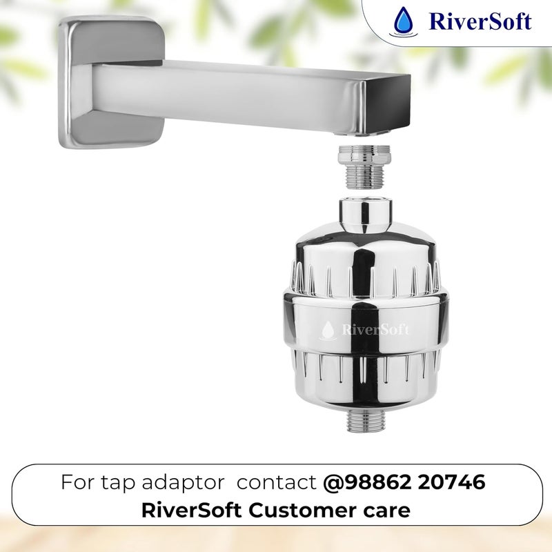 RiverSoft DIVA05 shower filter for hard water tap filter shower arm Combo 5 Mode Spray Setting Water Softener for Bathroom Water saving mist mode Chrome Pack of 1 - Image 3