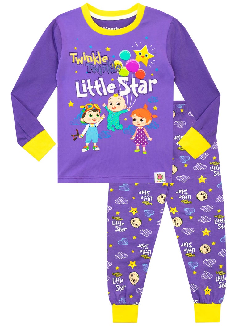 CoComelon Pajamas | JJ And YoYo Girls Pajamas | Girls’ Pajama Sets | Winter PJs Purple 4 - Image 1