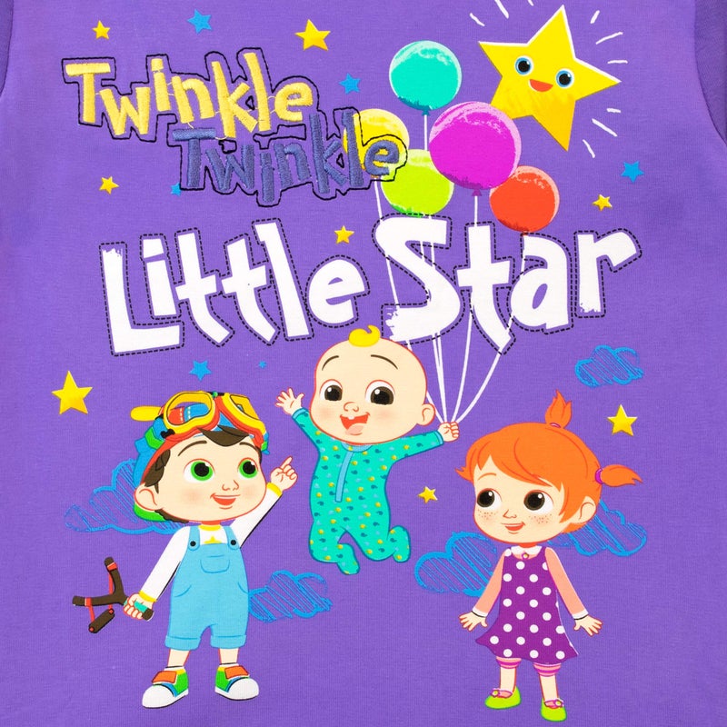 CoComelon Pajamas | JJ And YoYo Girls Pajamas | Girls’ Pajama Sets | Winter PJs Purple 4 - Image 3