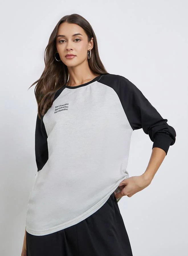 Styli Women Color Block T-Shirt and Joggers Co-ords