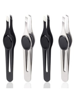ANCIRS Ncirs 4 Pack Tip Tweezers For Eyebrow Nonslip Grip Tip Tweezers Professional Stainless Steel Precision Pointed Blackhead Splinter Removal Tool For Women & Girls  - Image 1