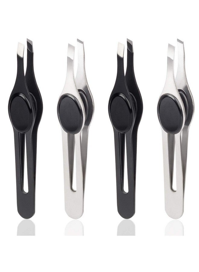 ANCIRS Ncirs 4 Pack Tip Tweezers For Eyebrow Nonslip Grip Tip Tweezers Professional Stainless Steel Precision Pointed Blackhead Splinter Removal Tool For Women & Girls - Image 2