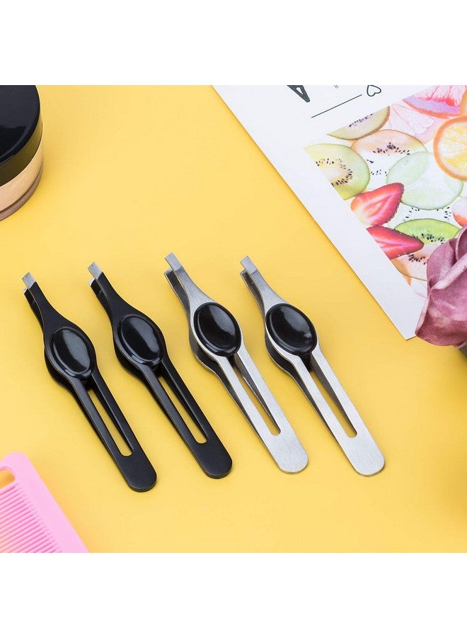 ANCIRS Ncirs 4 Pack Tip Tweezers For Eyebrow Nonslip Grip Tip Tweezers Professional Stainless Steel Precision Pointed Blackhead Splinter Removal Tool For Women & Girls - Image 4