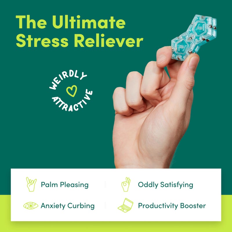 Speks Geode Sphere Magnetic Fidget Toy for Adults & Teens 14+ | Sensory Gadget for Stress Relief and Anxiety, Office Desk Toy Present, Christmas Gift, Holiday Stocking Stuffer | Aqua, 12-Piece Set - Image 3