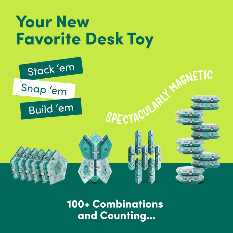 Speks Geode Sphere Magnetic Fidget Toy for Adults & Teens 14+ | Sensory Gadget for Stress Relief and Anxiety, Office Desk Toy Present, Christmas Gift, Holiday Stocking Stuffer | Aqua, 12-Piece Set - Image 4