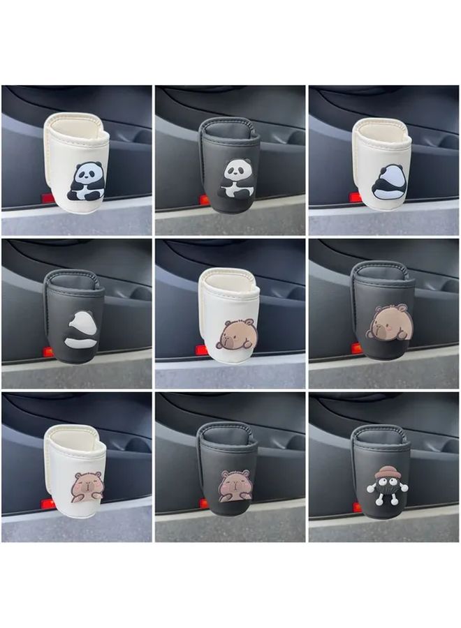 Universal PU Leather Car Cup Holder, Beverage Rack Stand Style D - Image 3