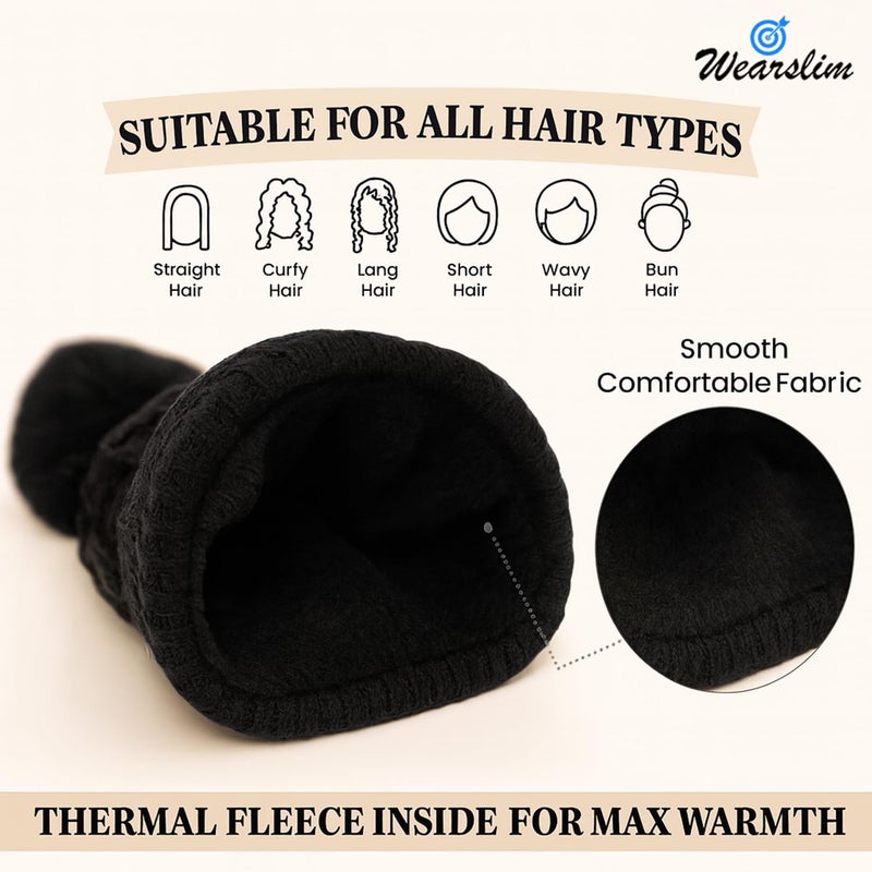 Wearslim قبعات صوف دافئة، قبعة رأس مع دفاية رقبة مجموعة قبعات وشالات شتوية للرجال والنساء - Image 5