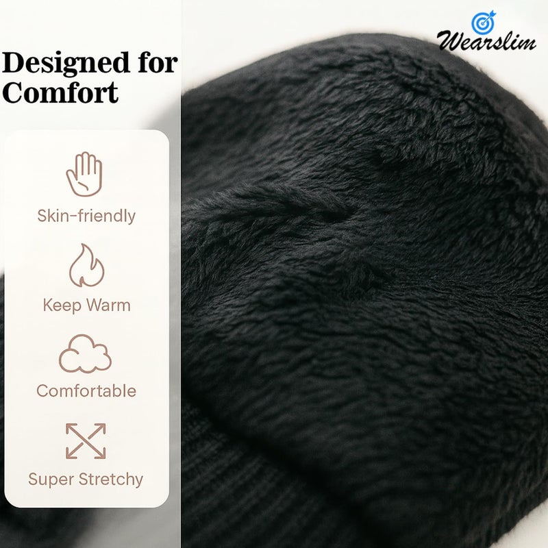 Wearslim قبعات صوف دافئة، قبعة رأس مع دفاية رقبة مجموعة قبعات وشالات شتوية للرجال والنساء - Image 4