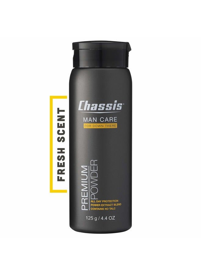chassis Premium Body Powder for Men, Whole Body Deodorant, Odor-Absorbent, Talc-Free Anti-Chafing Powder for Groin & Sensitive Skin, Friction Defense & Odor Control, Original Fresh Scent - Image 1
